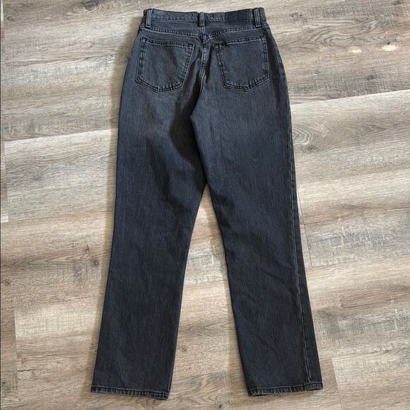 Abercrombie & Fitch Black Straight Leg Jeans ULTRA HIGH RISE 90s Denim - Picture 4 of 5